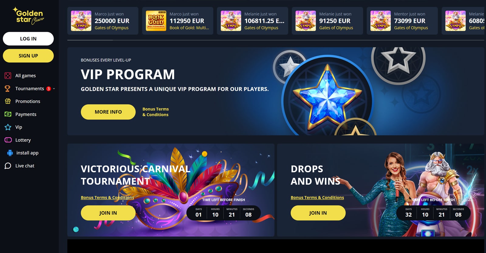 golden star casino bonus